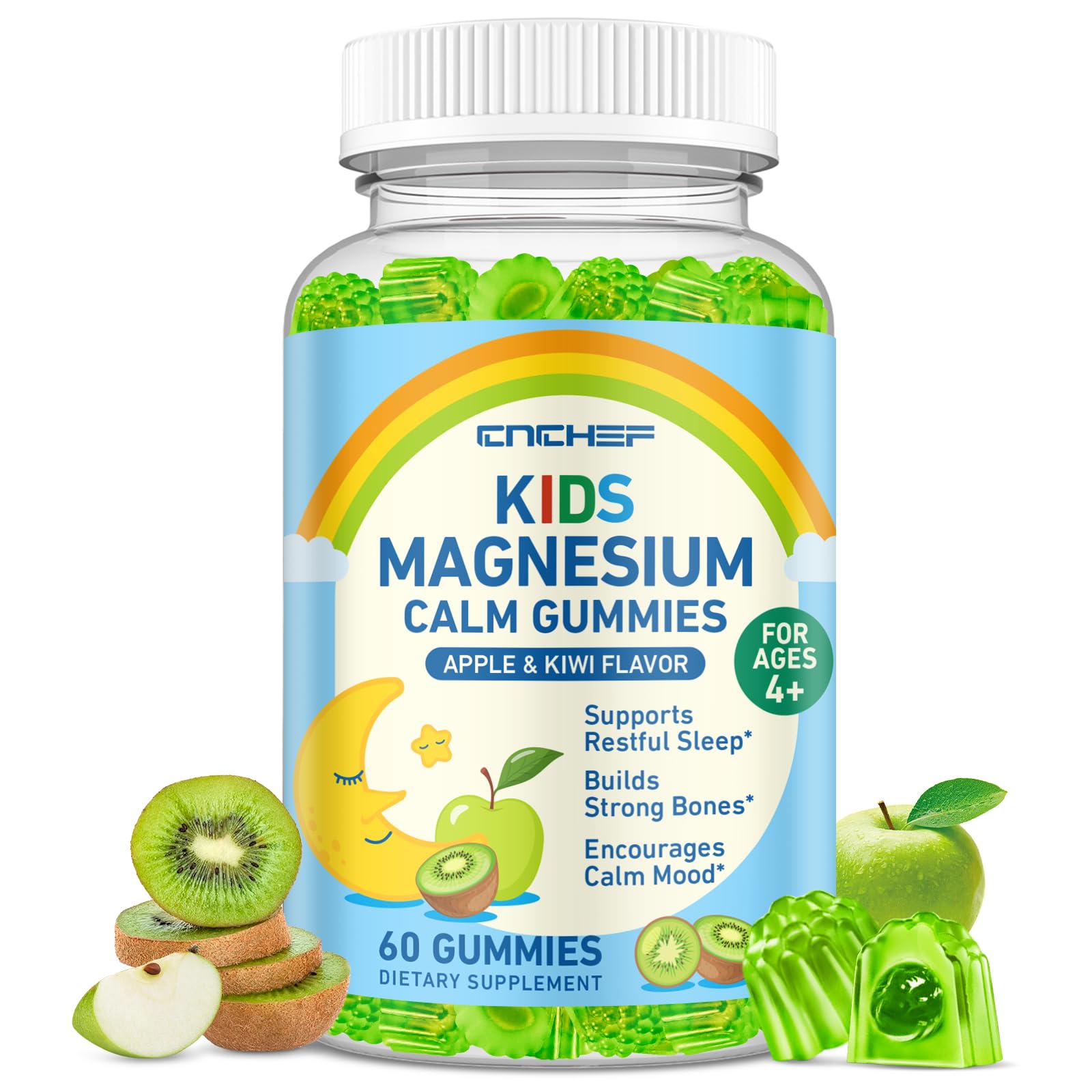 CNCHEF front packaging showing apple & kiwi flavor and supplement benefits