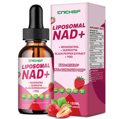 CNCHEF liposomal NAD supplement bottle with liquid drops
