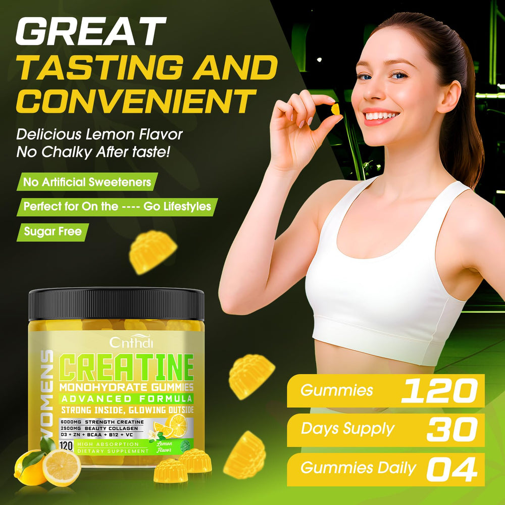Vegan lemon-flavored CNFHDI Creatine Gummies