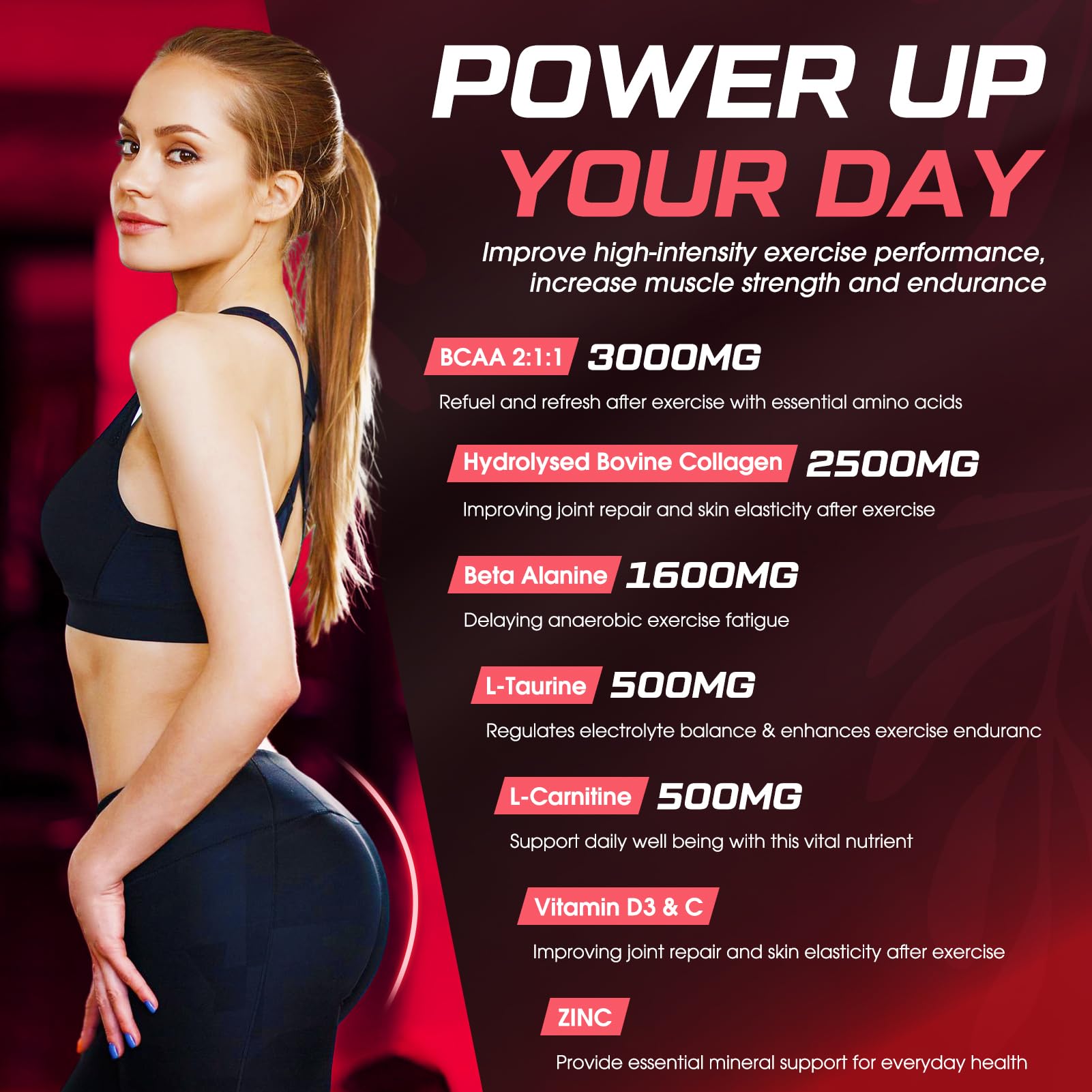 Nutrition facts showing creatine and collagen per serving