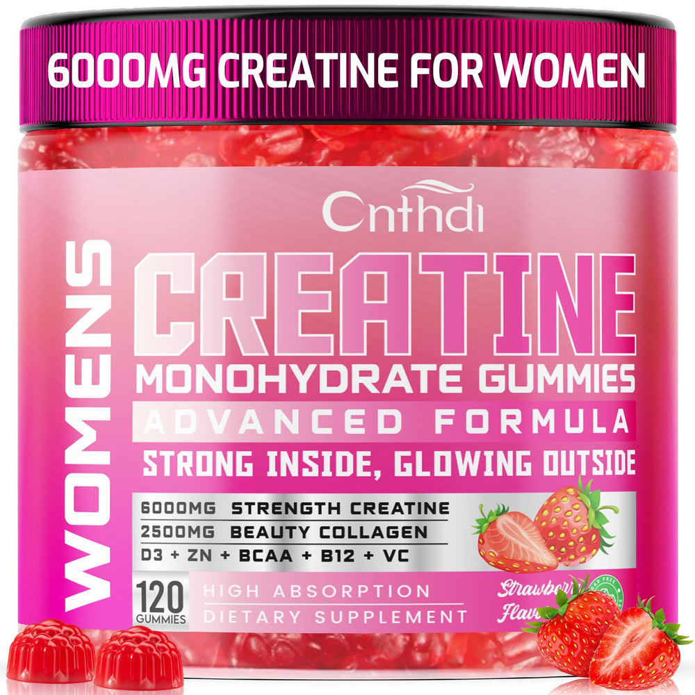 Front view of CNFHDI Creatine Monohydrate Gummies bottle – 120 count
