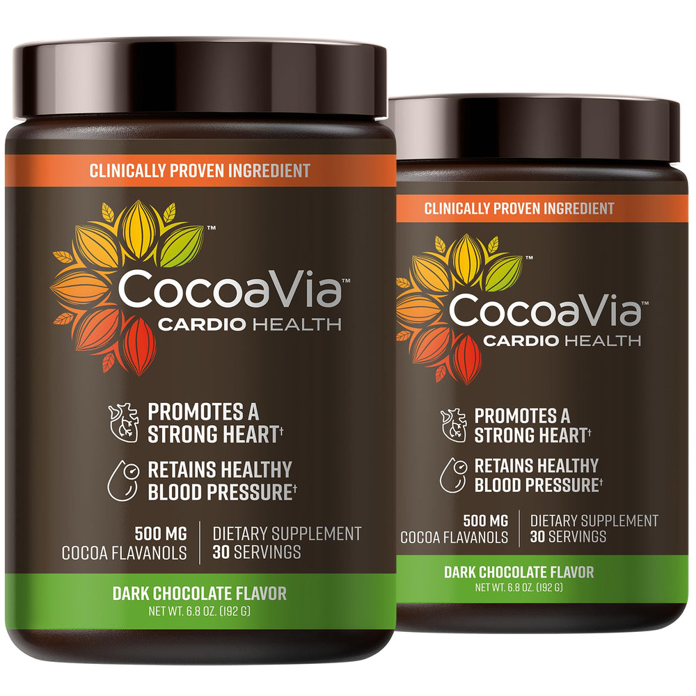 CocoaVia Cardio Health cocoa powder 60 servings hero image