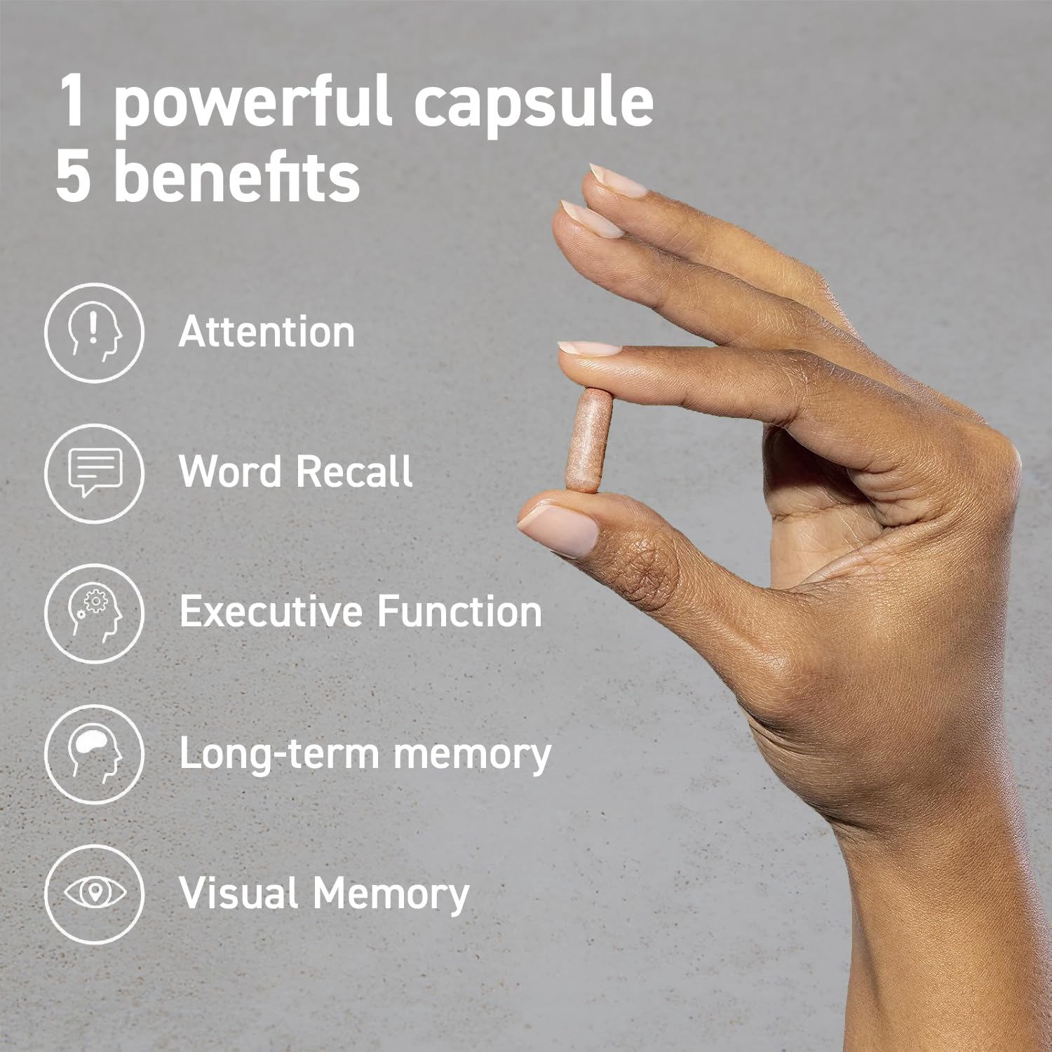 Close-up of CocoaVia Memory & Focus capsules