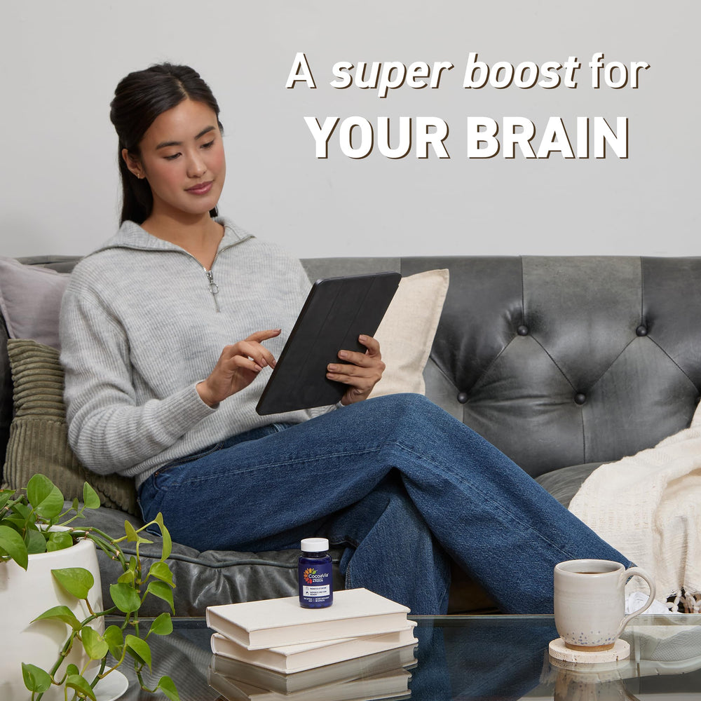 Caffeine source and brain health concept for CocoaVia Memory & Focus