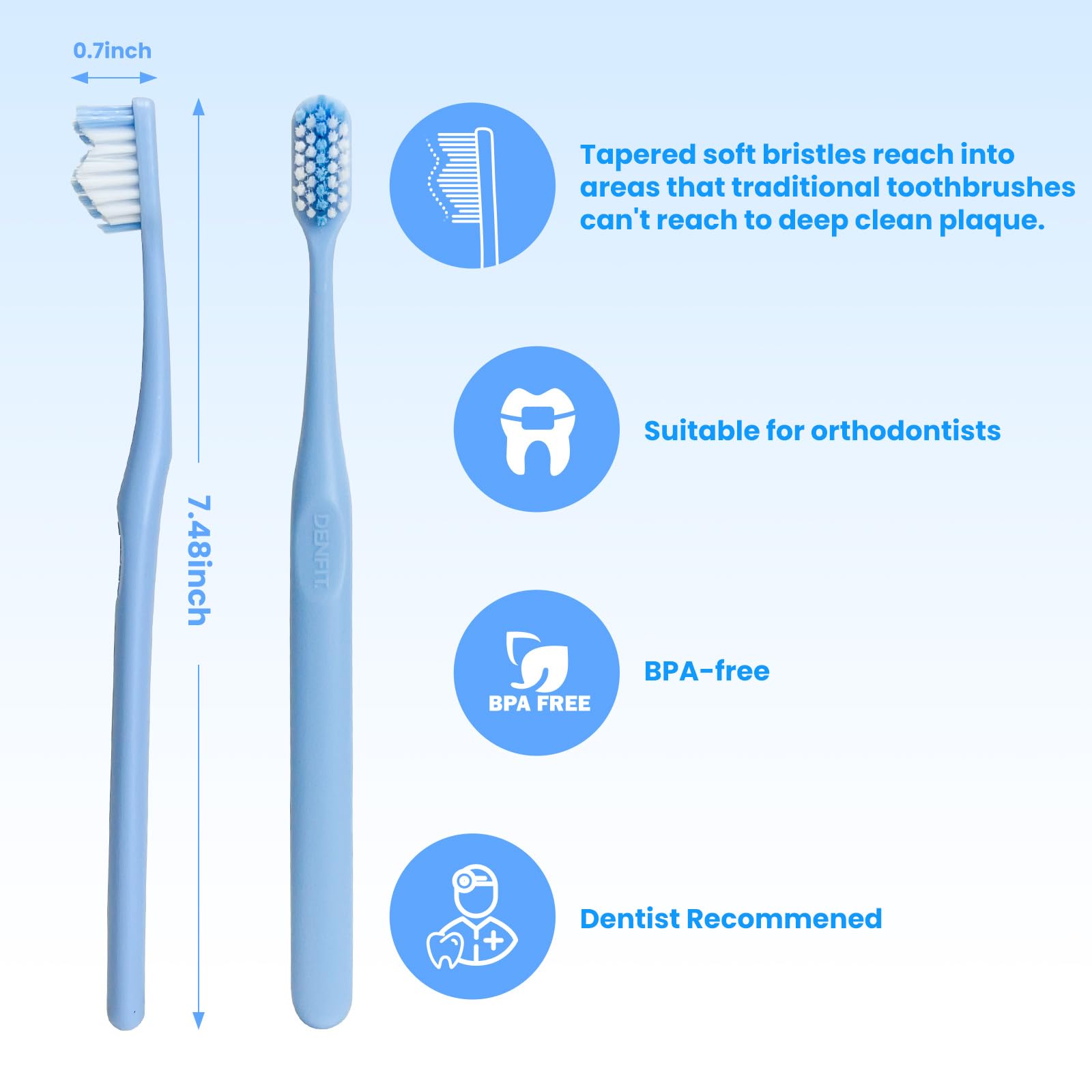 Twelve toothbrushes with individual head covers