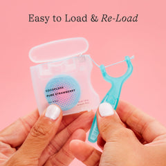 Dentist-designed ergonomic handle for easy adult-guided flossing