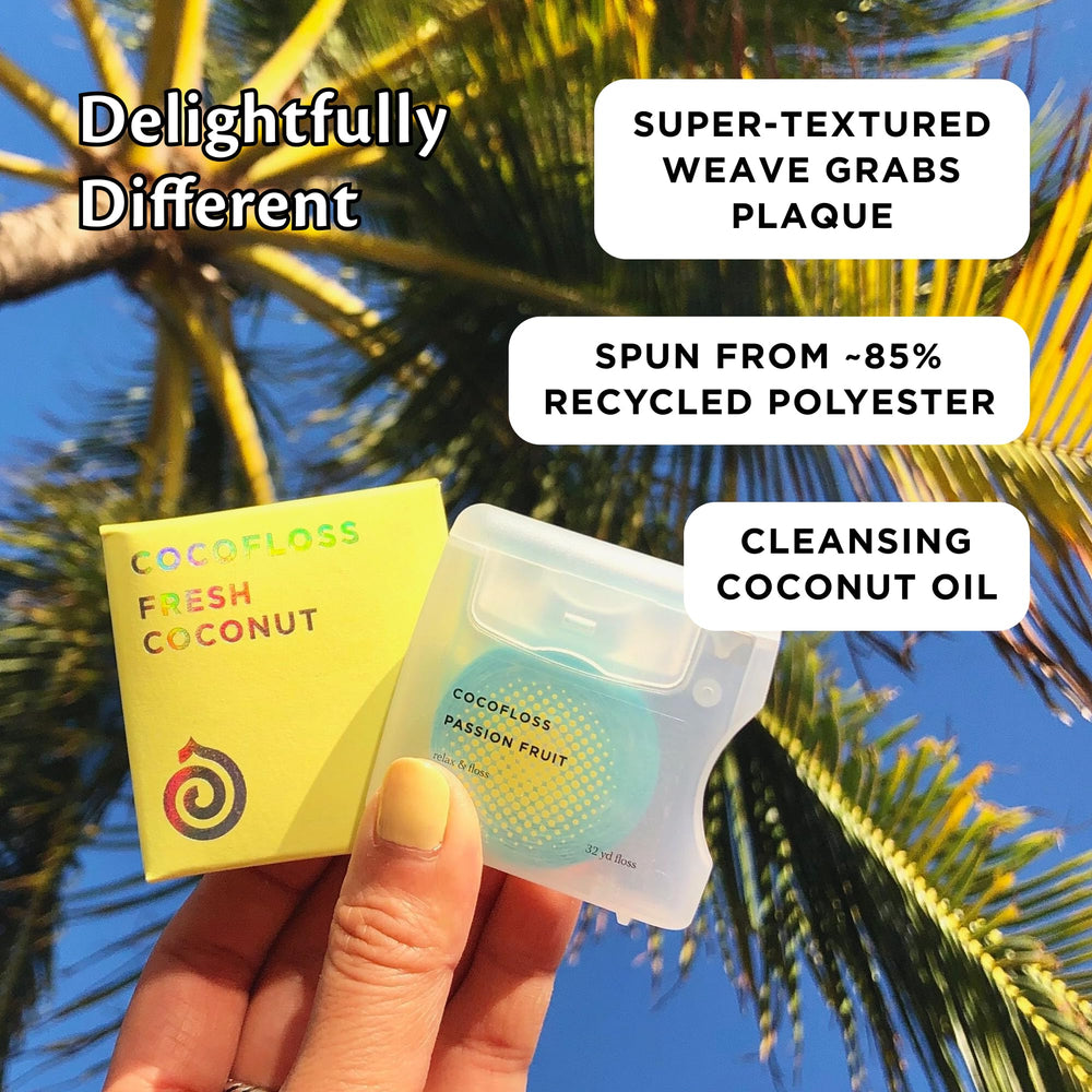 Cocolab Woven Dental Floss packaging with four spools included