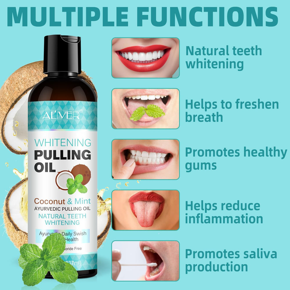Organic essential oils mouthwash with peppermint aroma