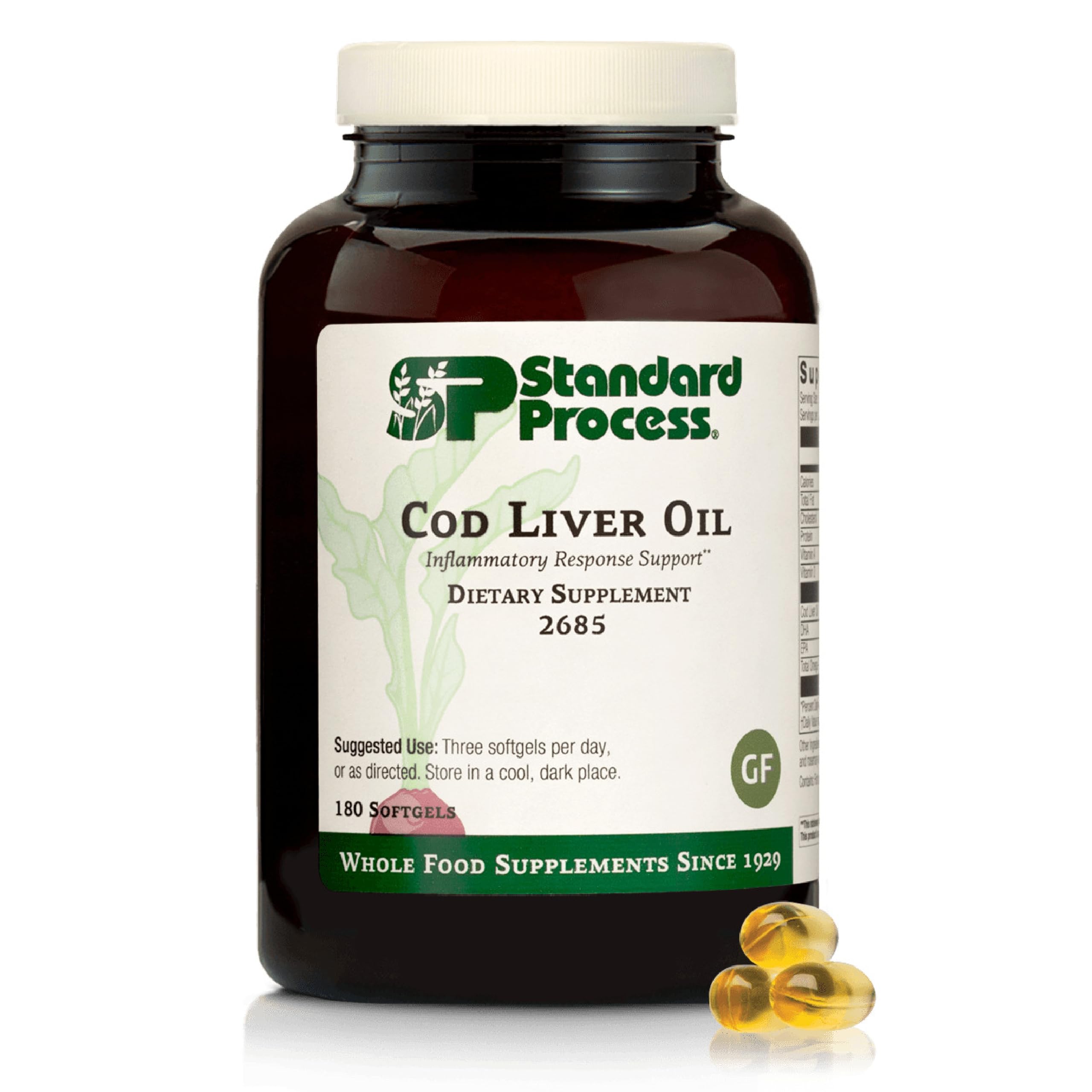Front view of Standard Process Cod Liver Oil bottle