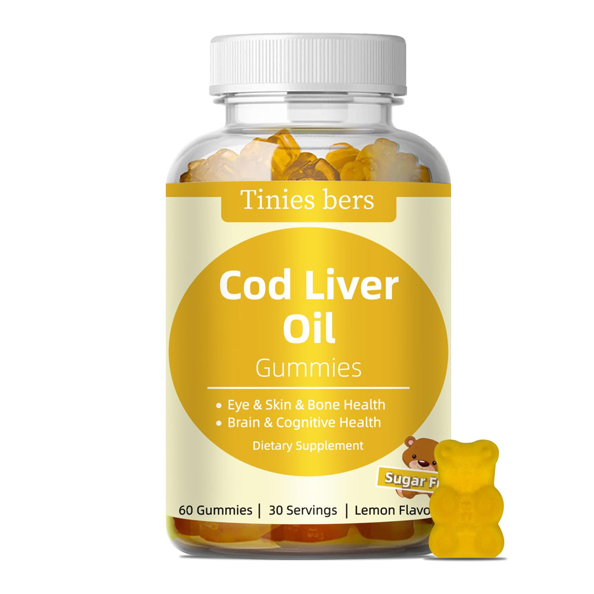 Cod Liver Oil Gummies bottle – 60-count, 1000mg per serving