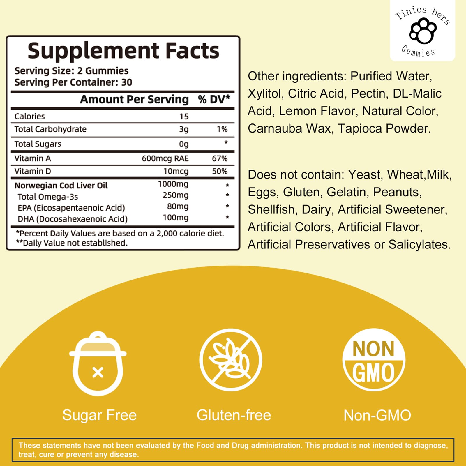 Gummies showing 80mg EPA and 100mg DHA per serving