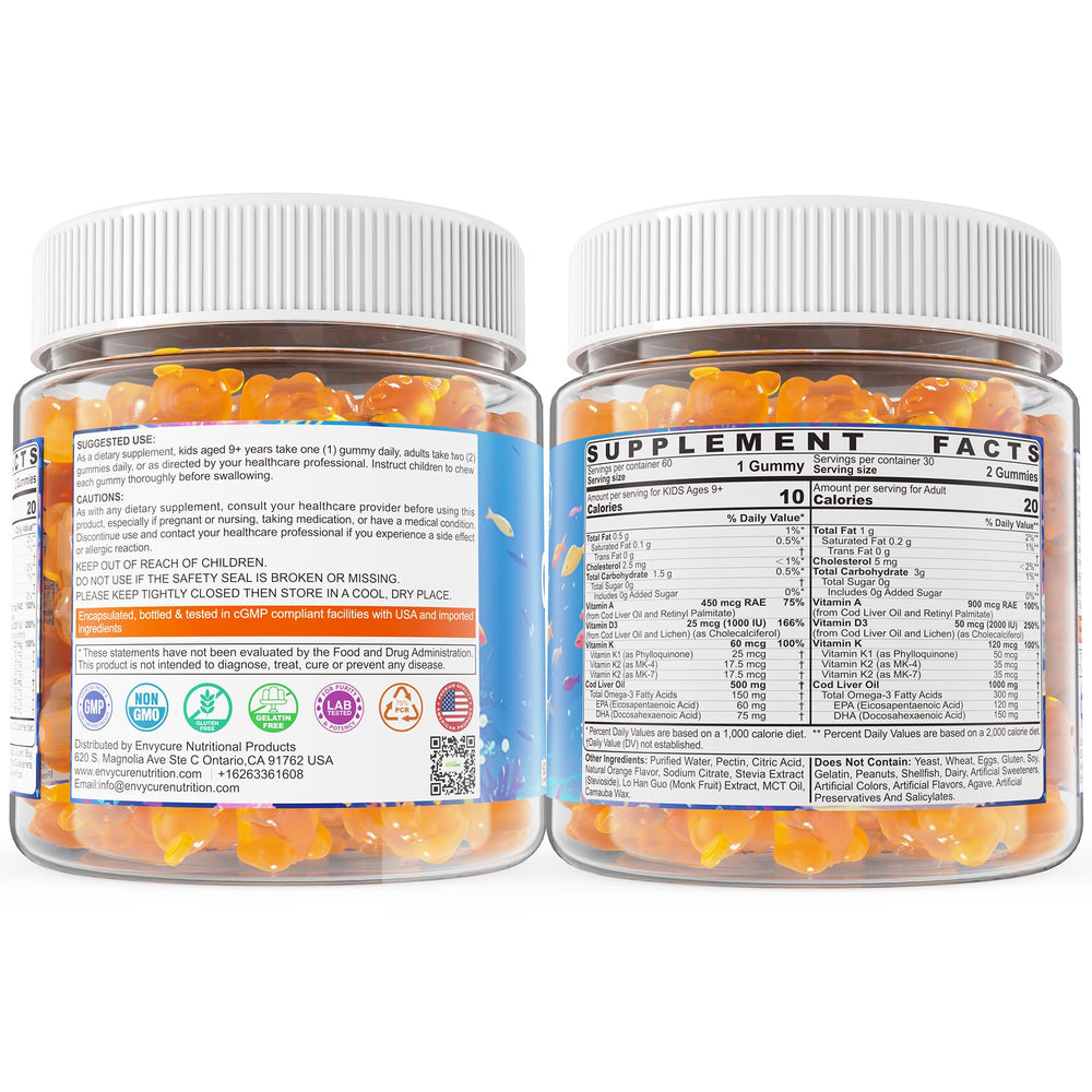120-count bottle packaging of Cod Liver Oil Gummies
