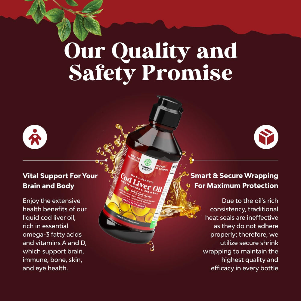 Vitamin A and D imagery on cod liver oil label