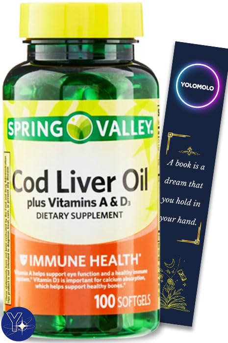 Cod liver oil softgels with vitamins A and D3 for immune health - 100 count
