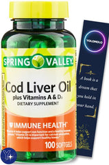 Cod liver oil softgels with vitamins A and D3 for immune health - 100 count