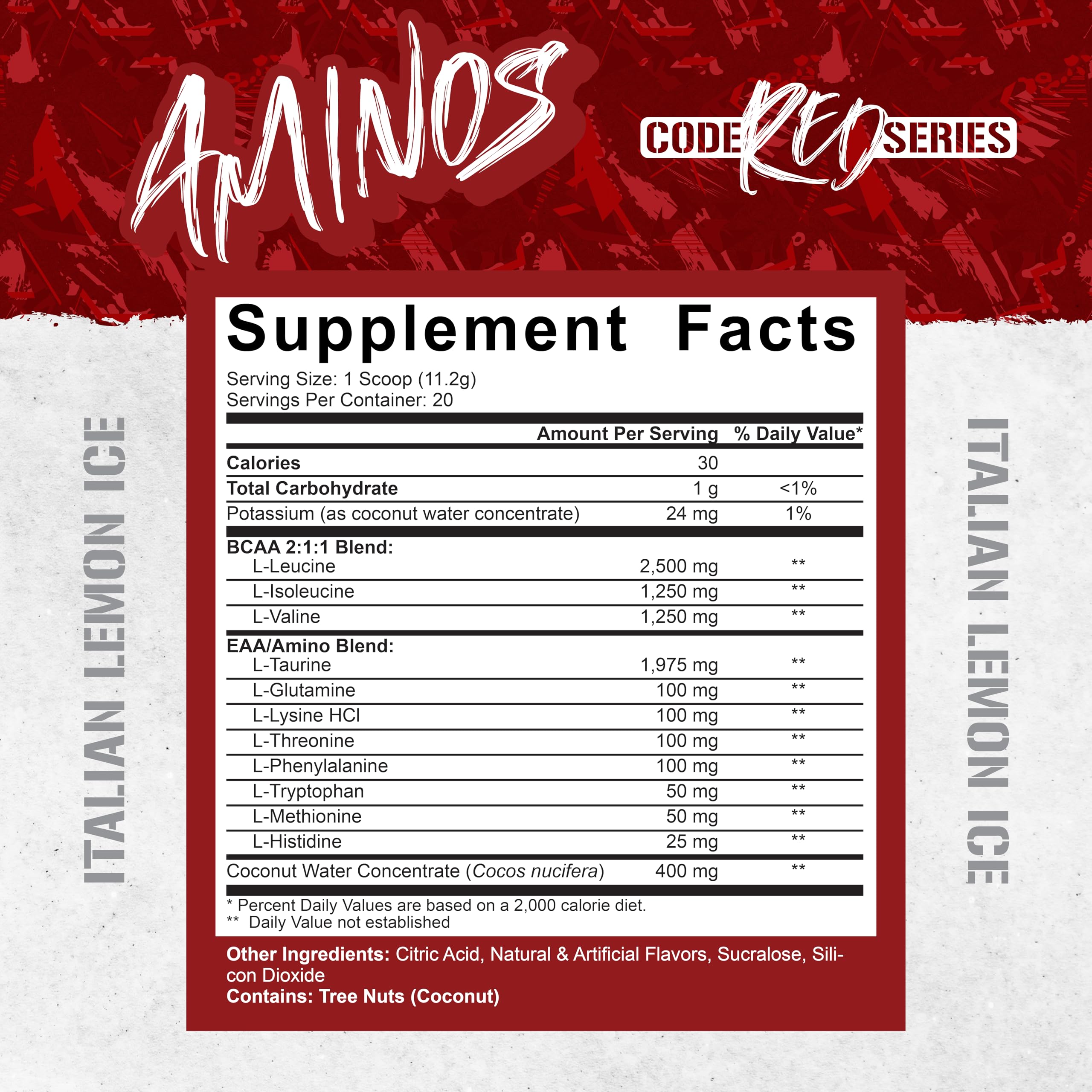 Close-up of Code Red Aminos BCAA & EAA scoop
