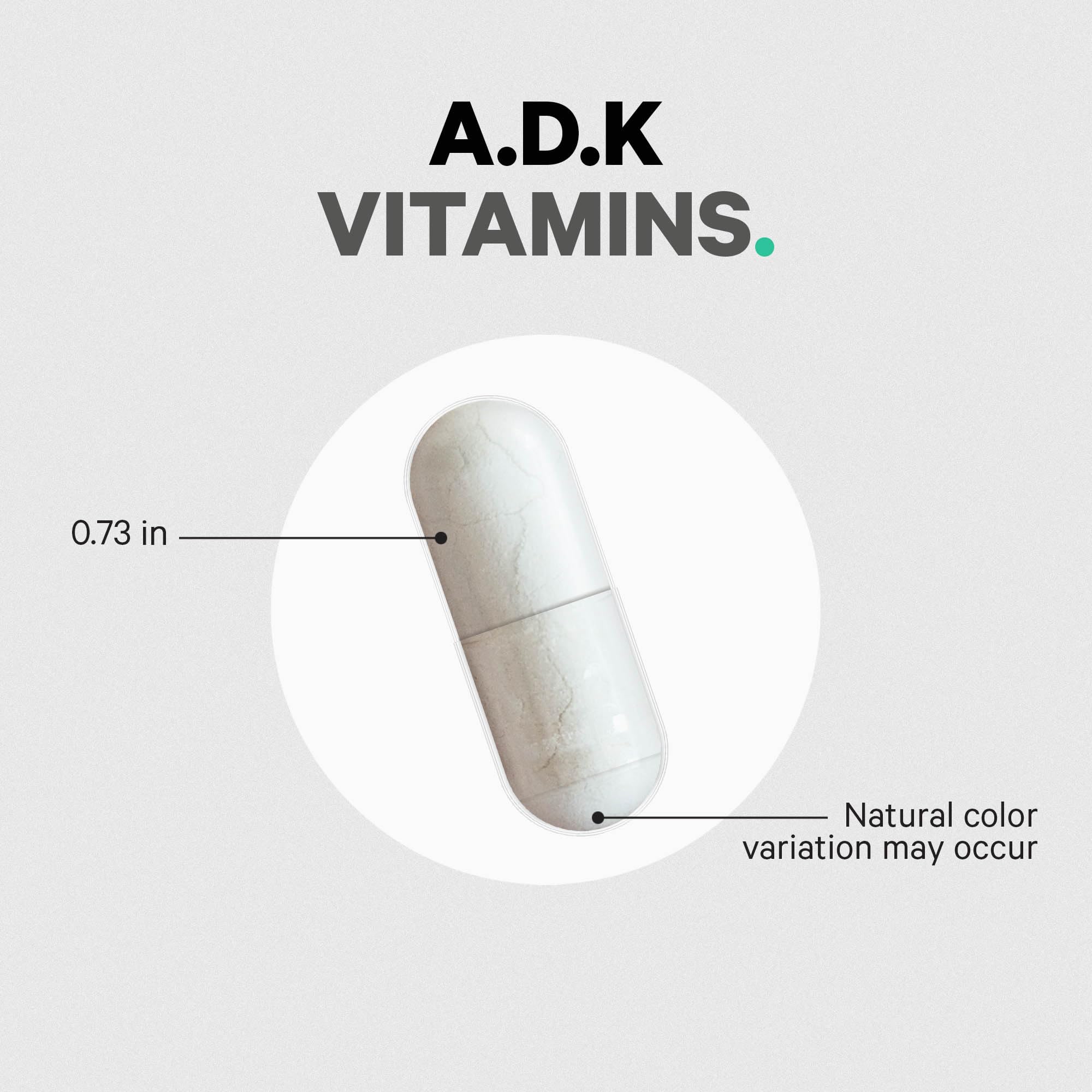 Serving scoop with ADK Vitamins capsules