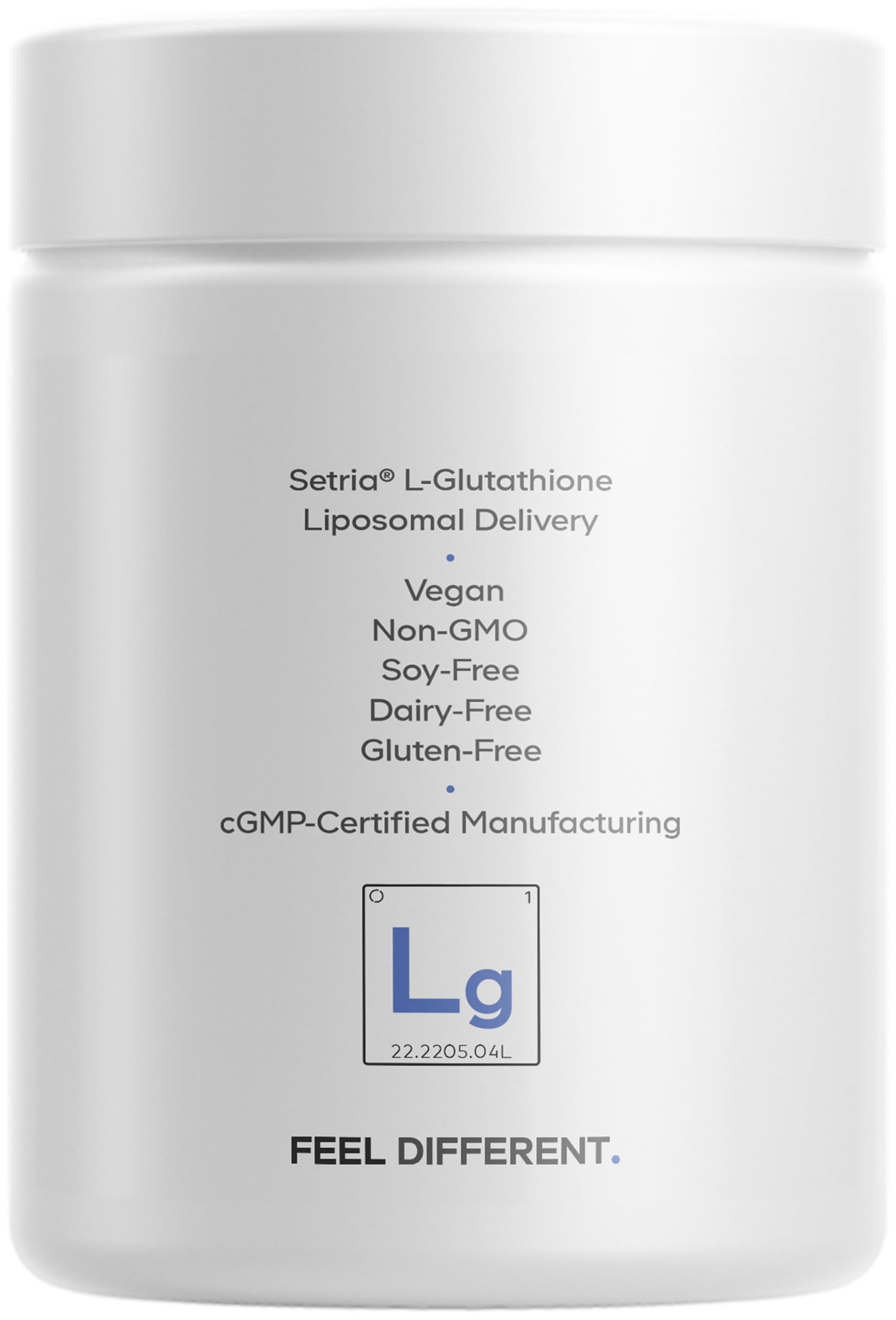 Front view of Codeage Liposomal Glutathione bottle (60 capsules)