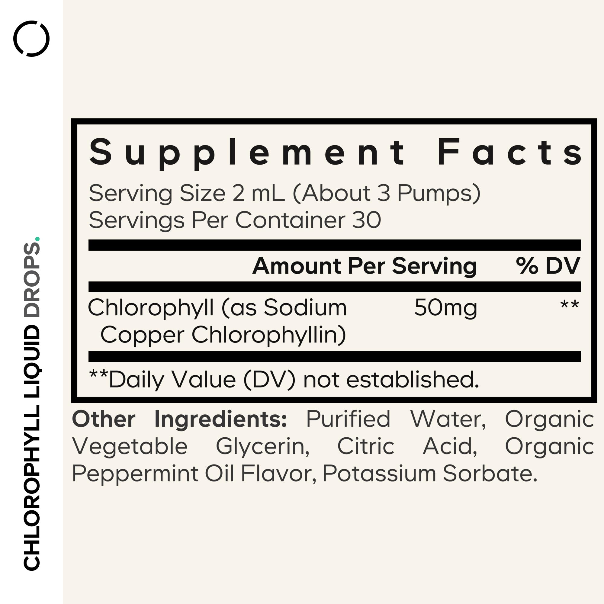 Codeage Chlorophyll Liquid Drops packaging label