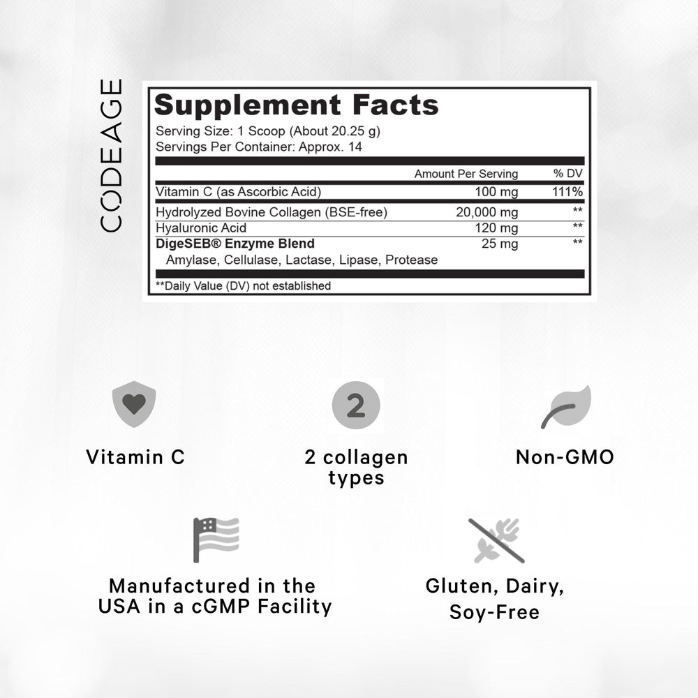 Close-up of hydrolyzed collagen peptides powder