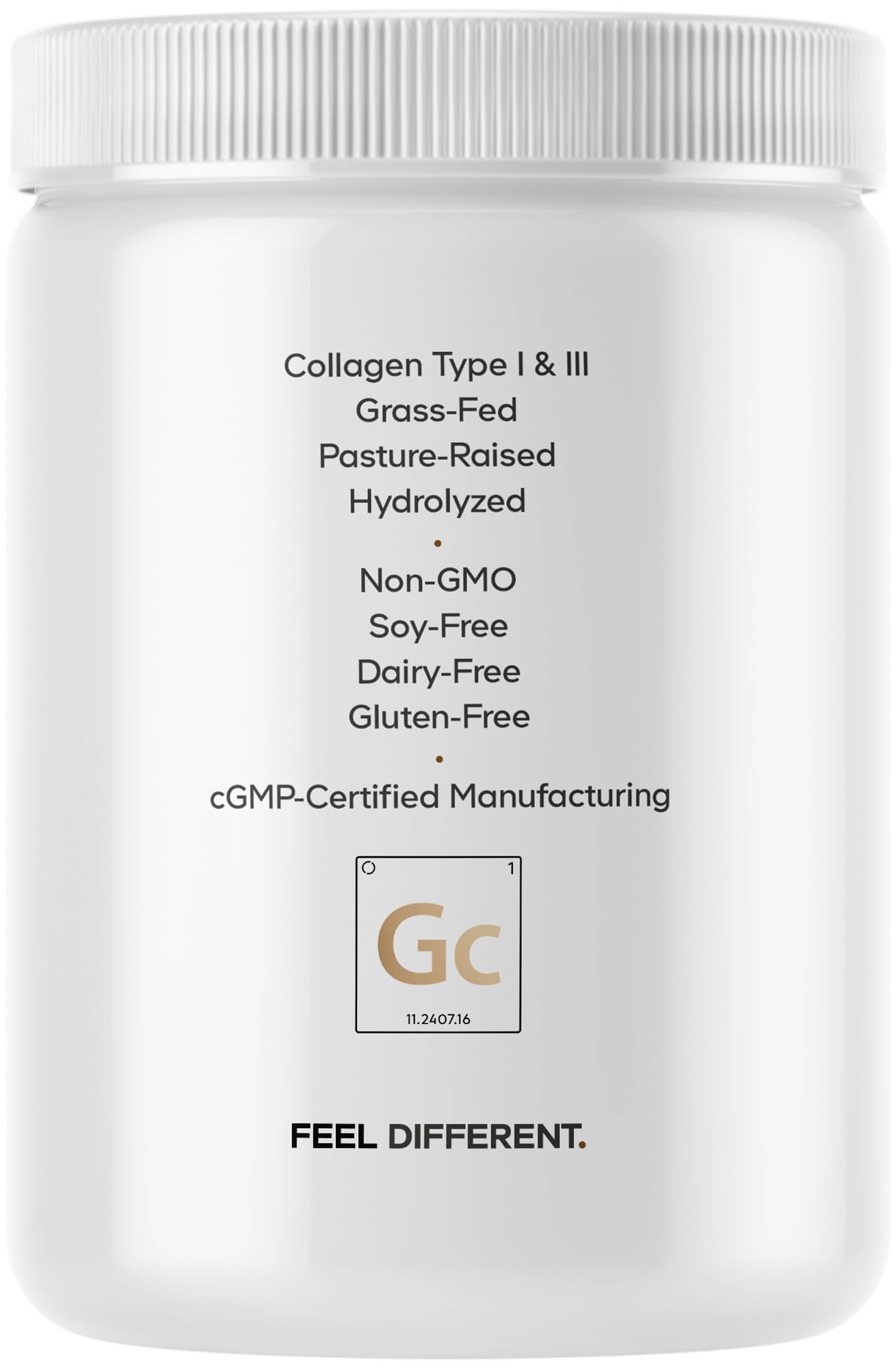 USA-made cGMP facility label on Codeage collagen packaging
