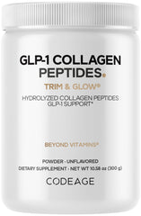 Front view of Codeage GLP-1 Collagen Powder tub