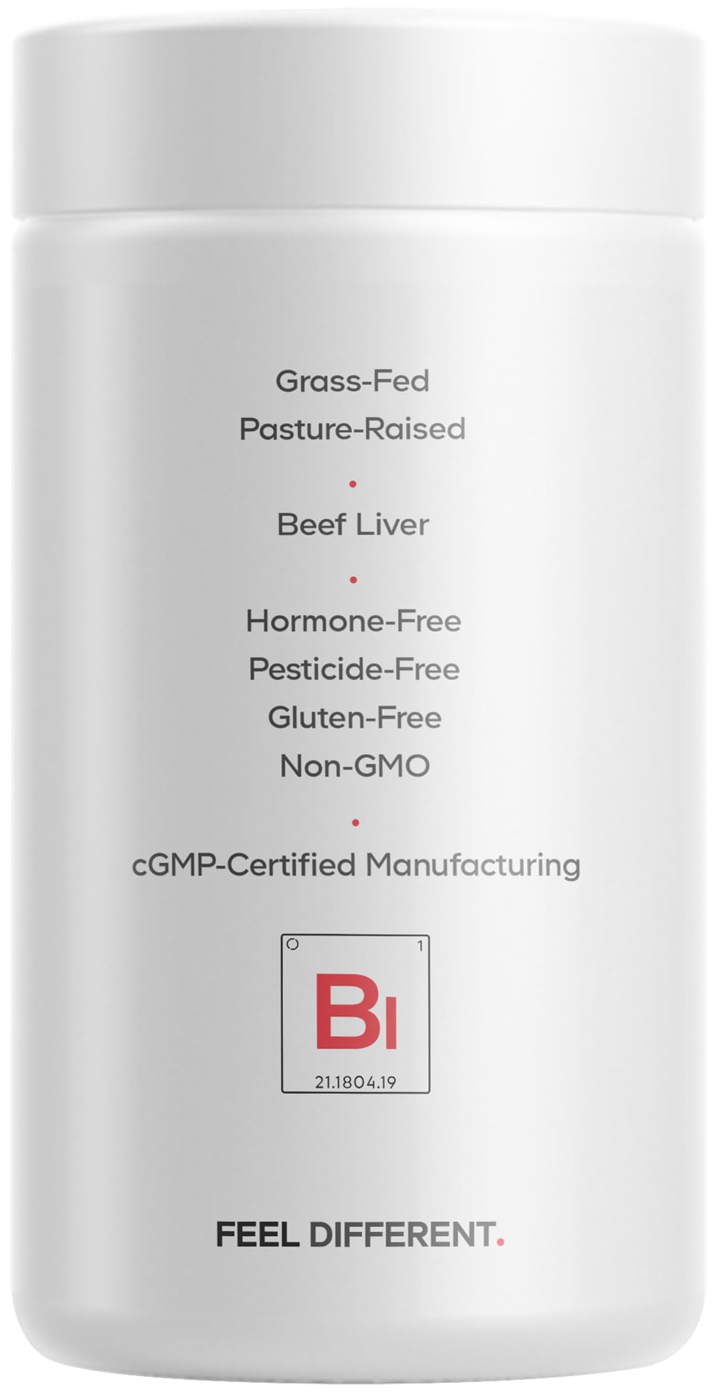 Premium desiccated glandular beef liver supplement close-up
