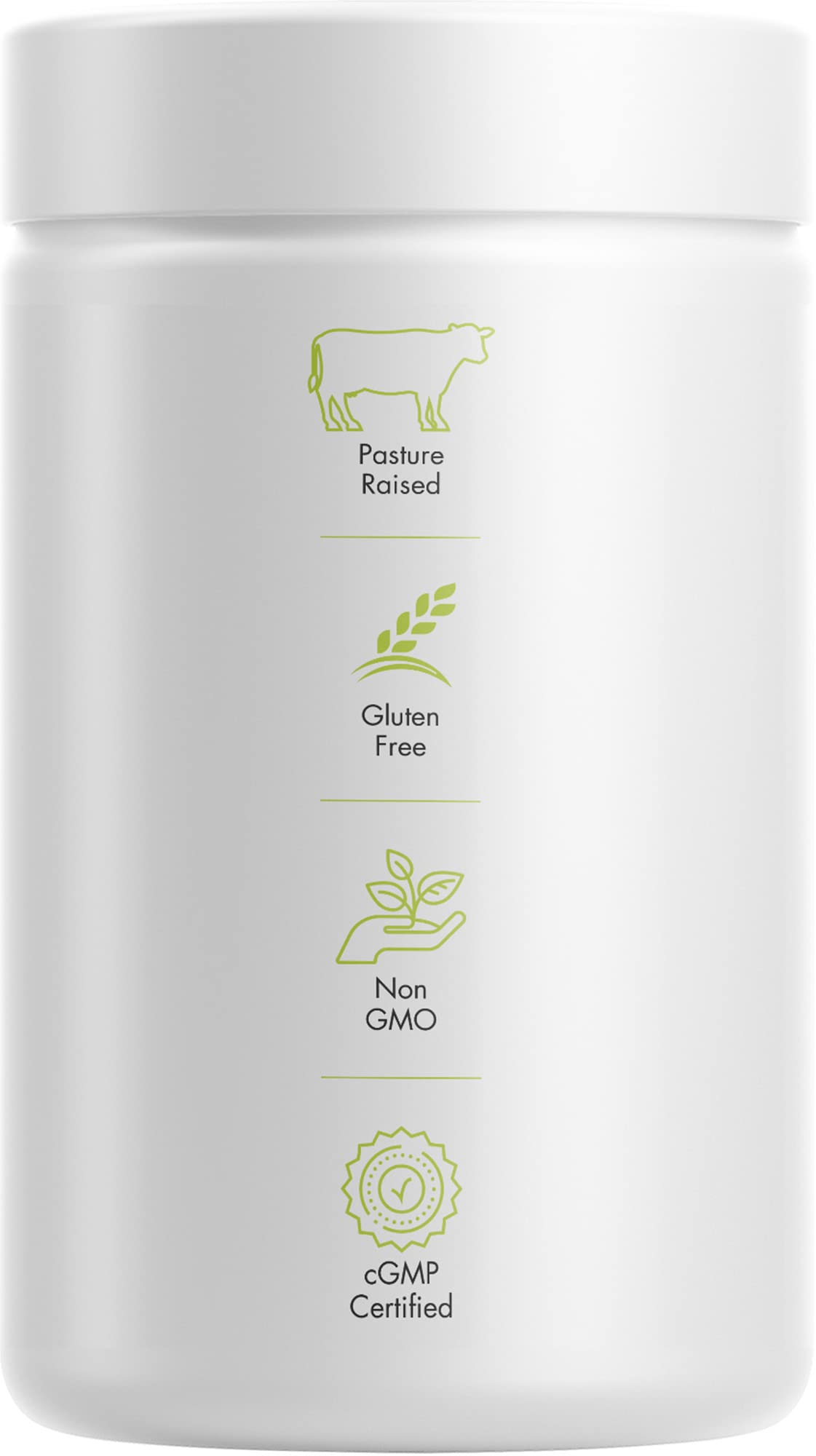 Nutrition and non-GMO labels on Codeage beef pancreas packaging