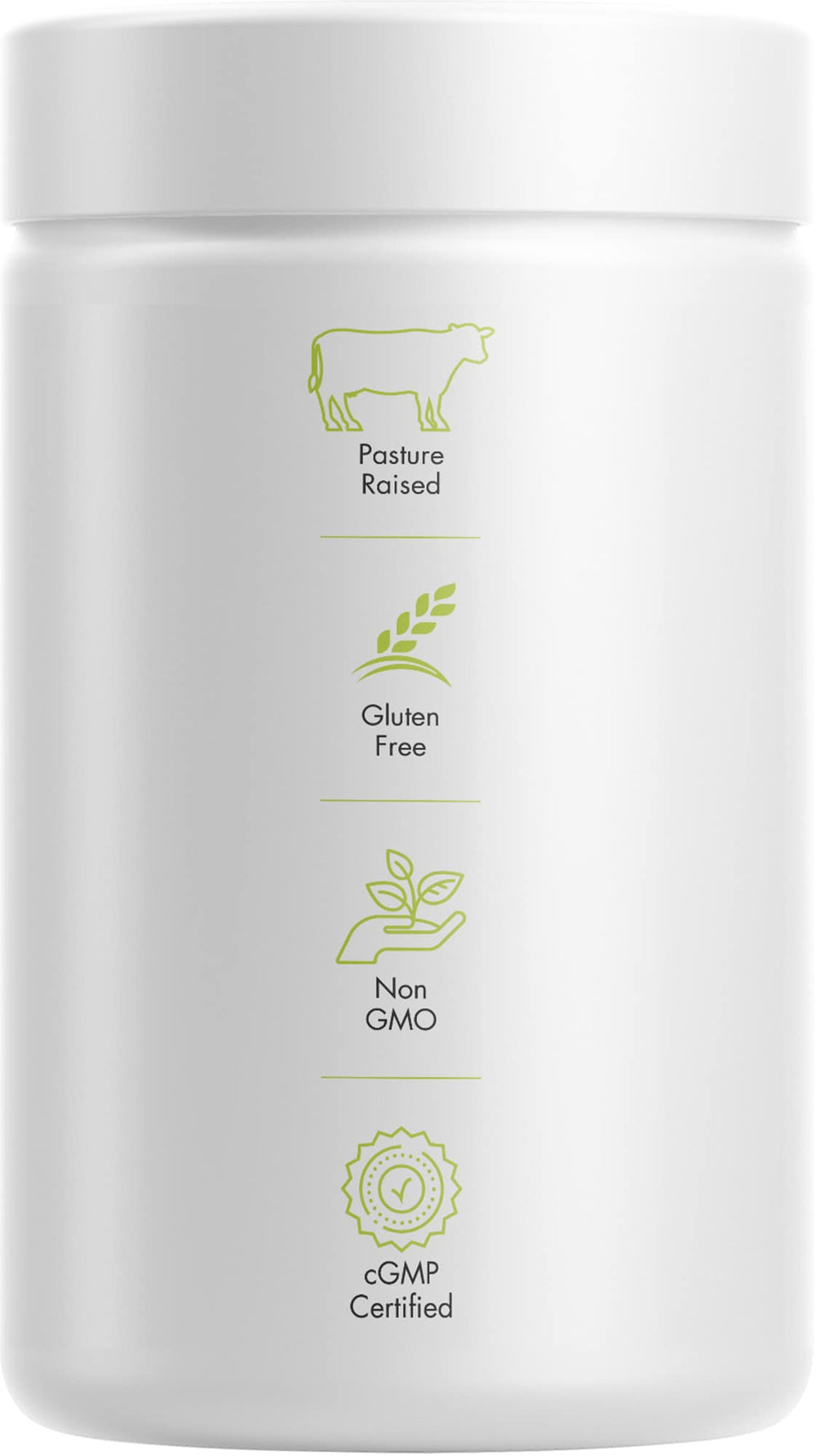 Nutrition and non-GMO labels on Codeage beef pancreas packaging