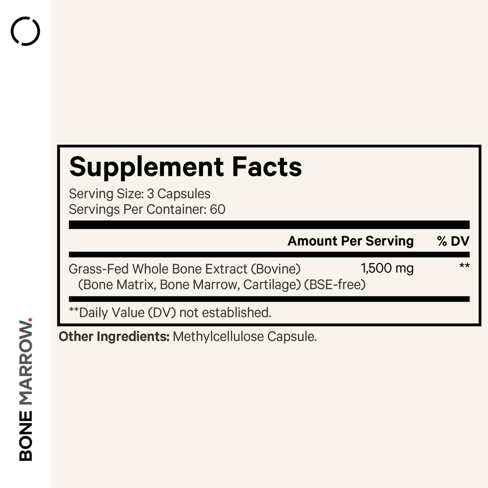 Close-up of label showing 1500mg per serving