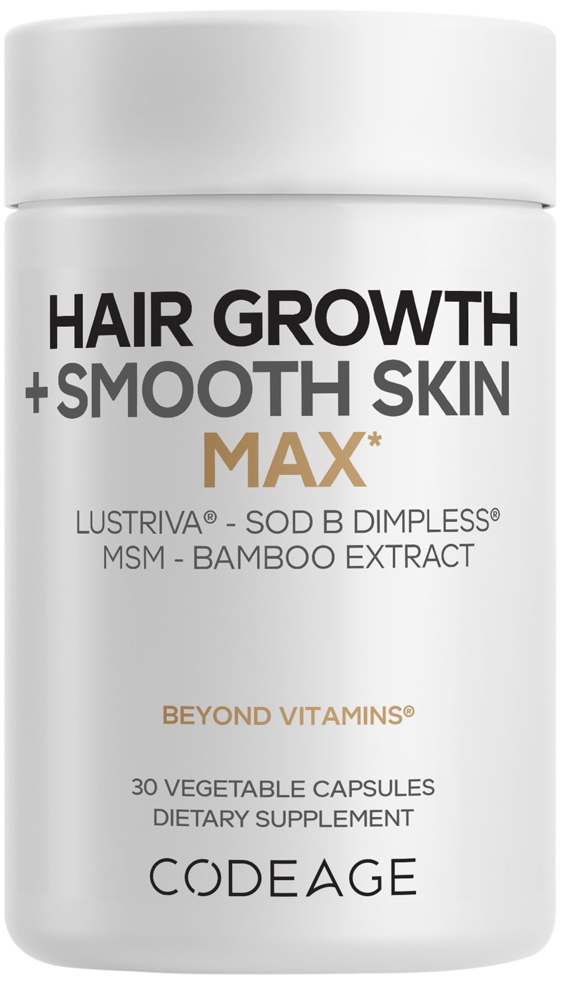 Codeage Hair Growth + Smooth Skin Max bottle front