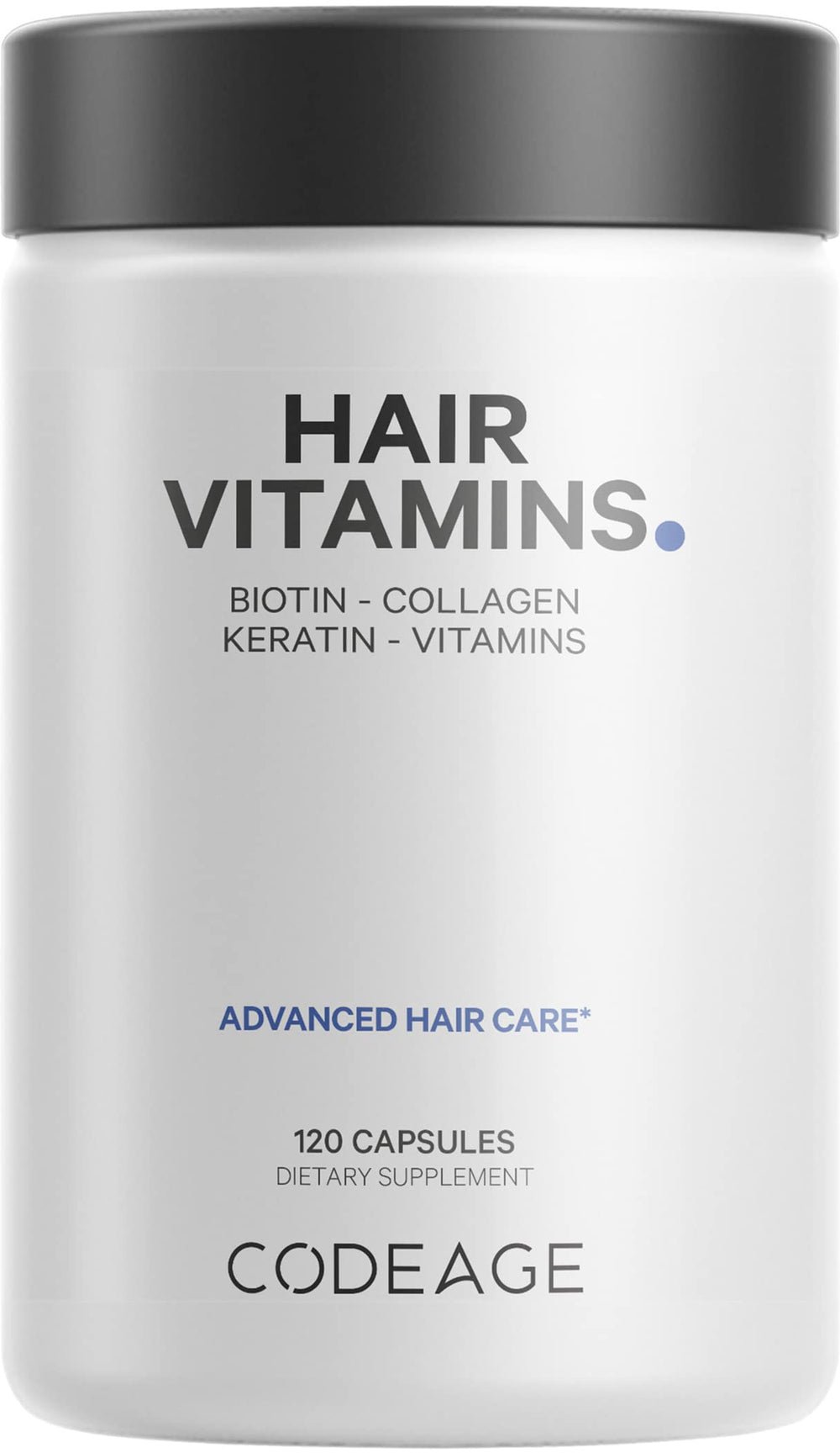 Hero image of Codeage Hair Vitamins 10000 mcg Biotin, Keratin, Collagen, 120 capsules
