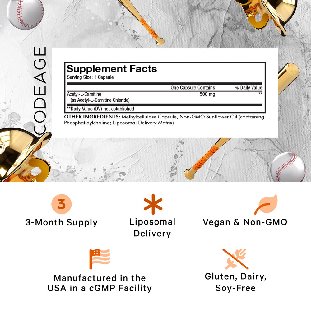 Codeage Liposomal Acetyl-L-Carnitine+ product label