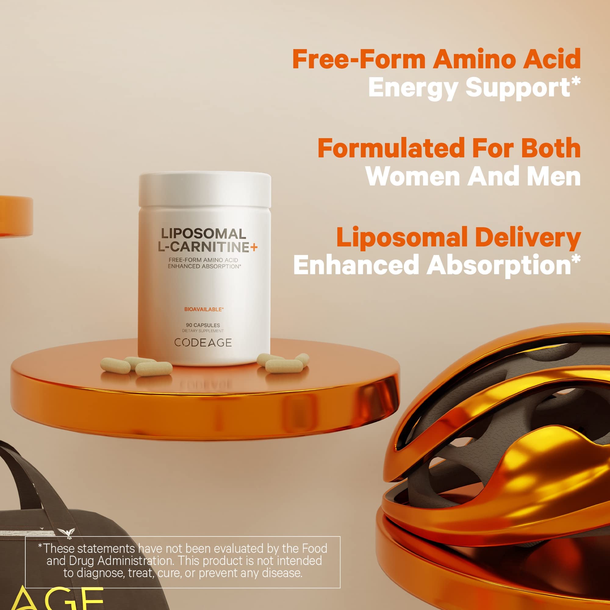 Codeage Liposomal L-Carnitine+ sunflower oil icon demonstrates clean liposomal delivery