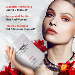 Close-up of liposomal L-Glutamine powder texture