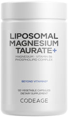 Codeage Liposomal Magnesium Taurate+ bottle and capsules