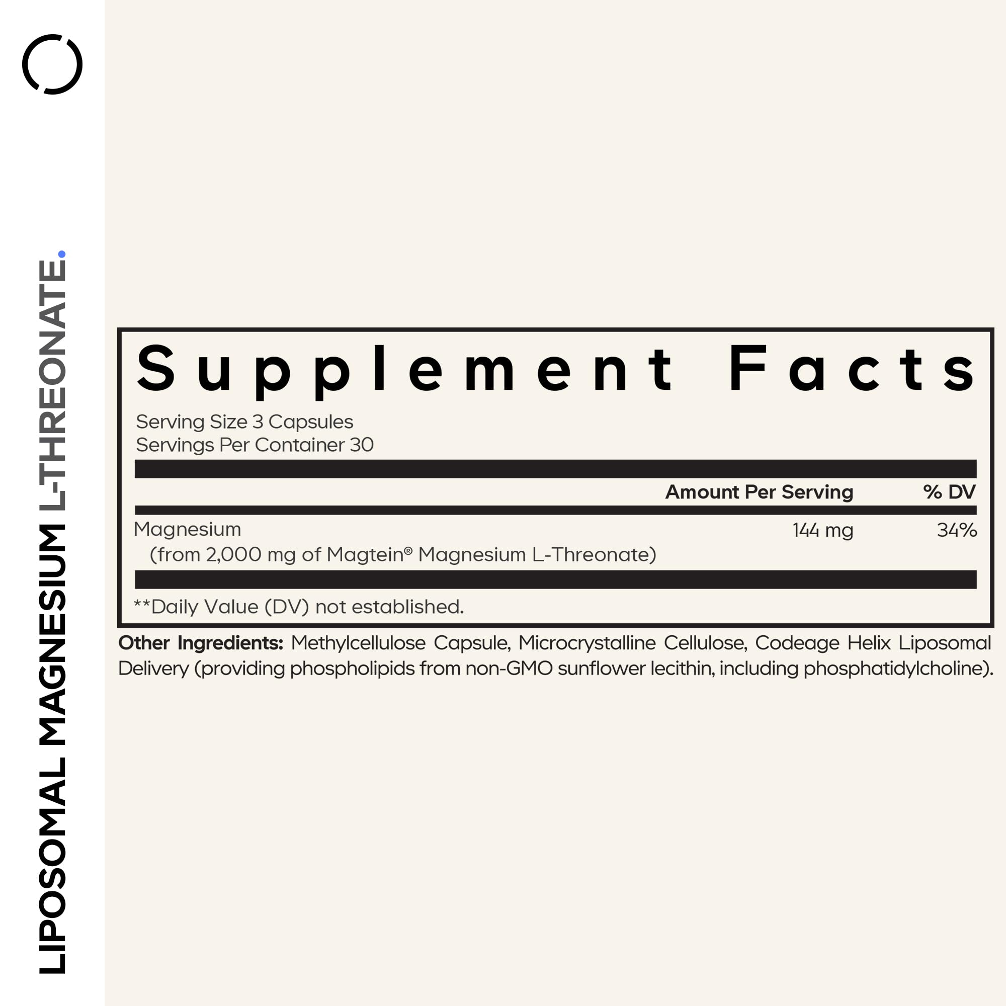 Close-up of magnesium L-threonate capsules