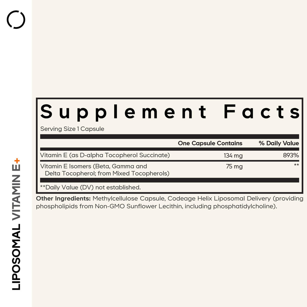 Close-up of liposomal Vitamin E capsule