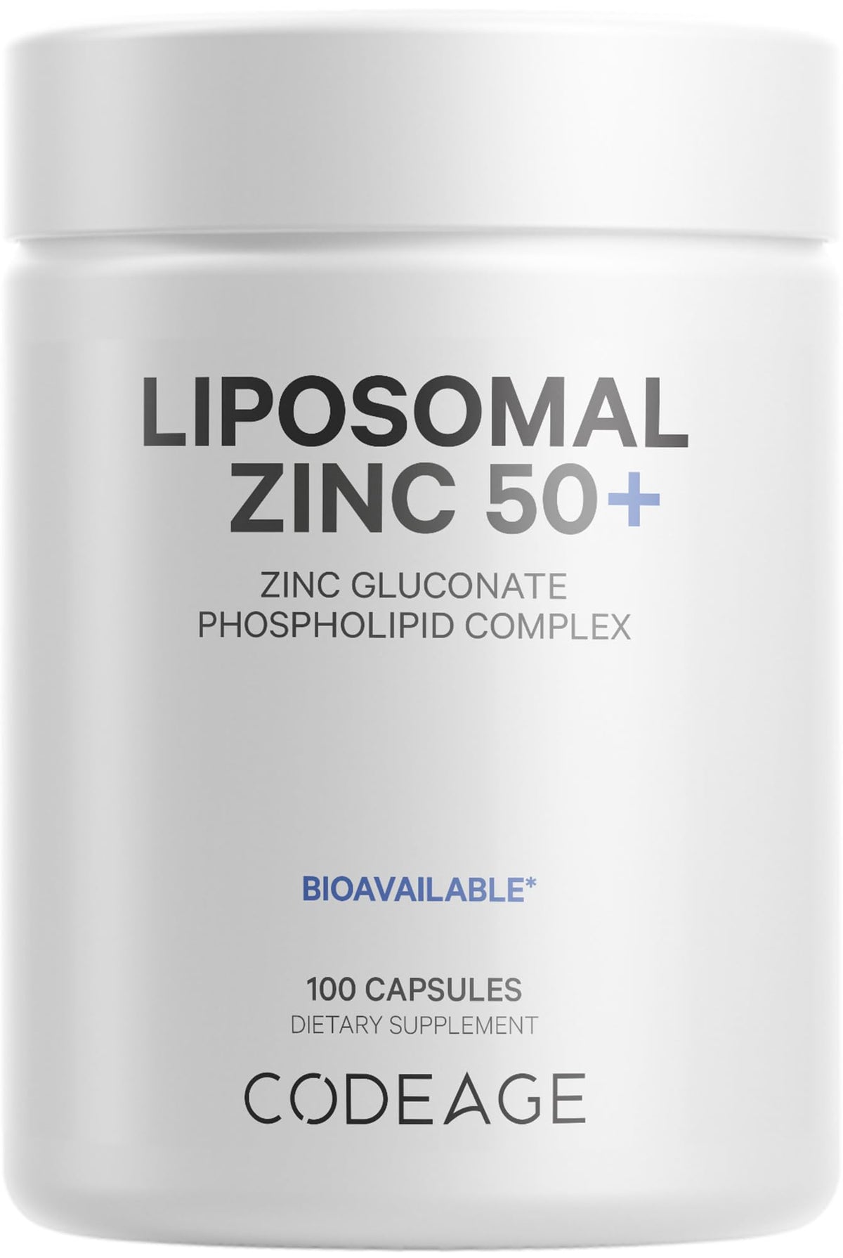 Codeage Liposomal Zinc 50 mg 1-a-day 100-capsule bottle
