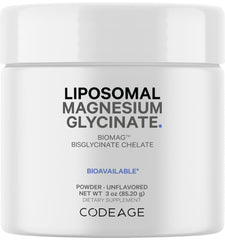 Codeage magnesium glycinate powder bottle with scoop