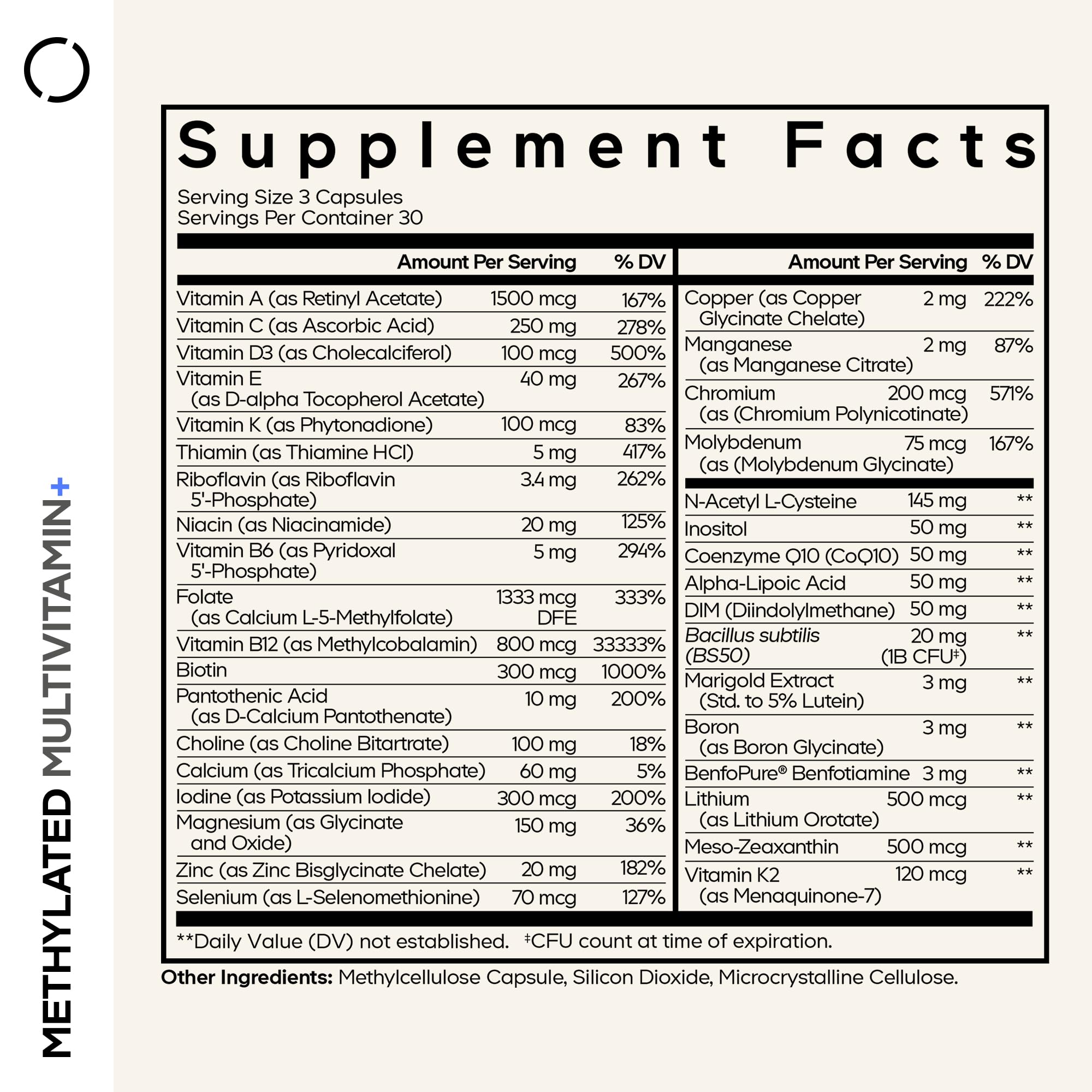 Codeage Methylated Multivitamin B-Vitamins blend illustration