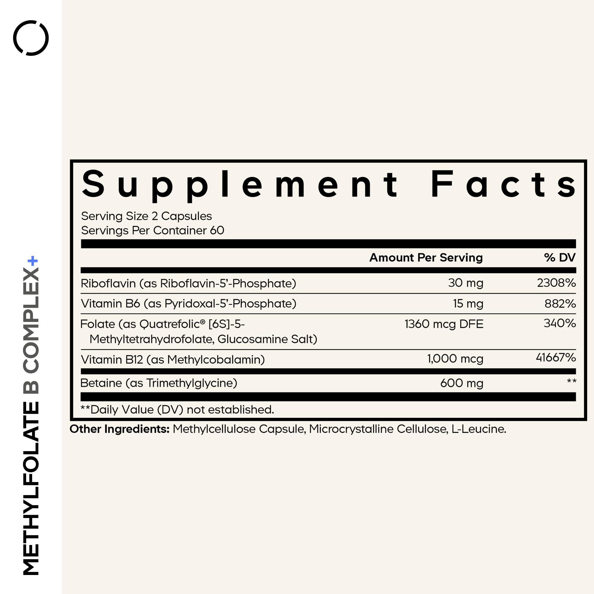 Codeage Methylfolate B Complex capsules arranged