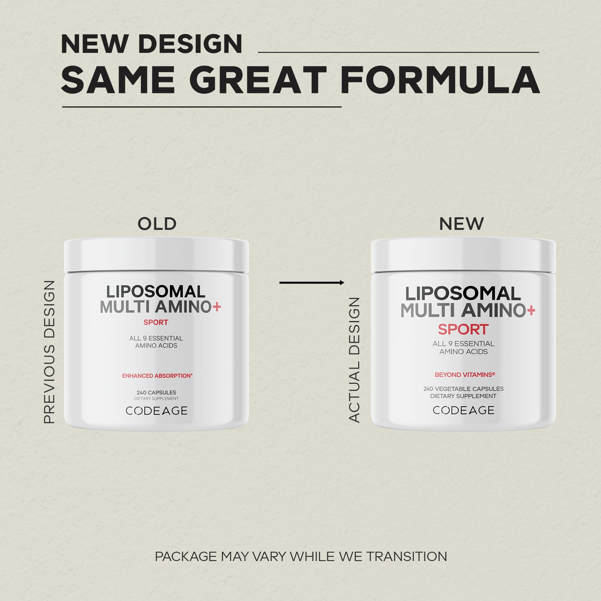 Codeage Liposomal Multi Amino+ bottle side view