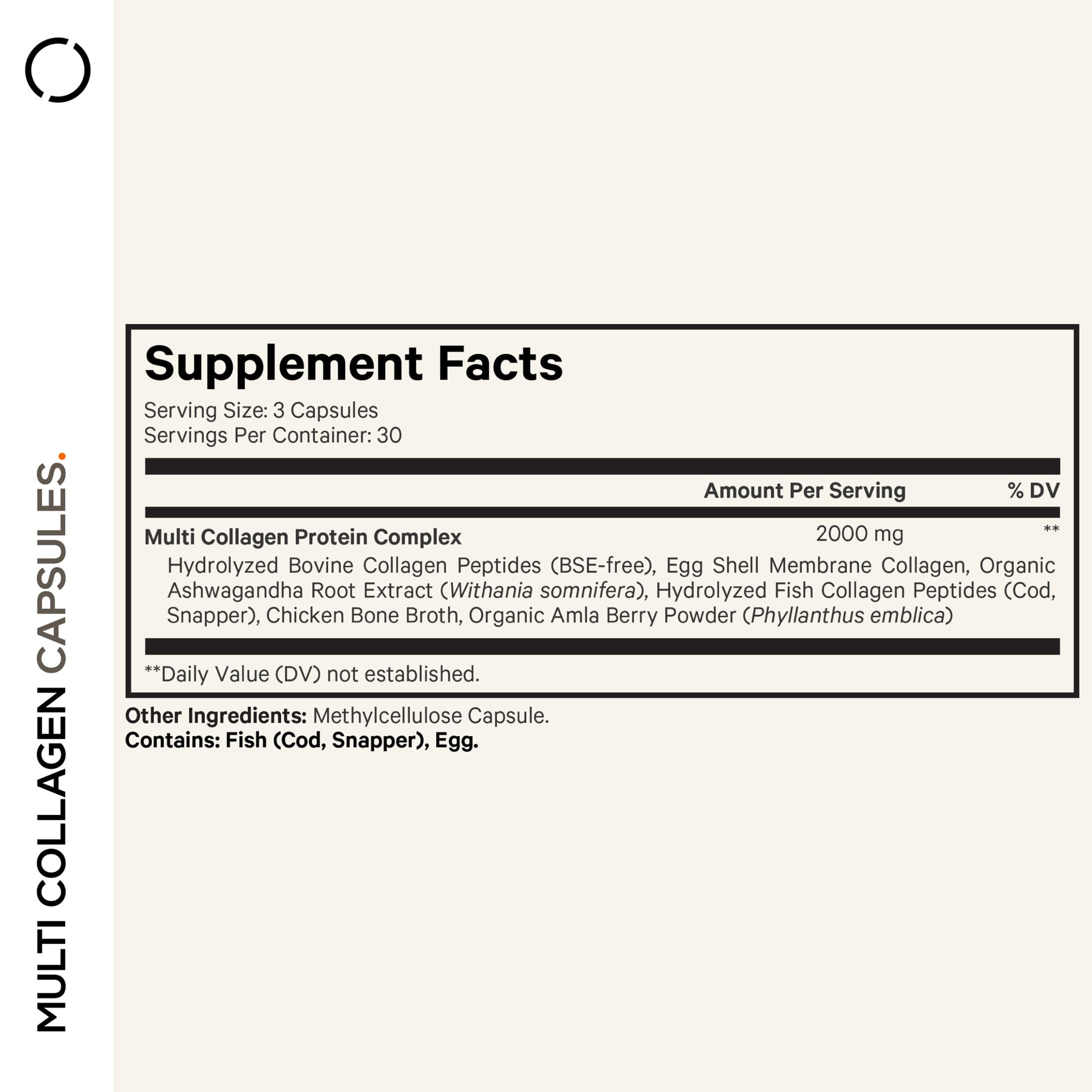 Codeage Multi Collagen Capsules bottle side view