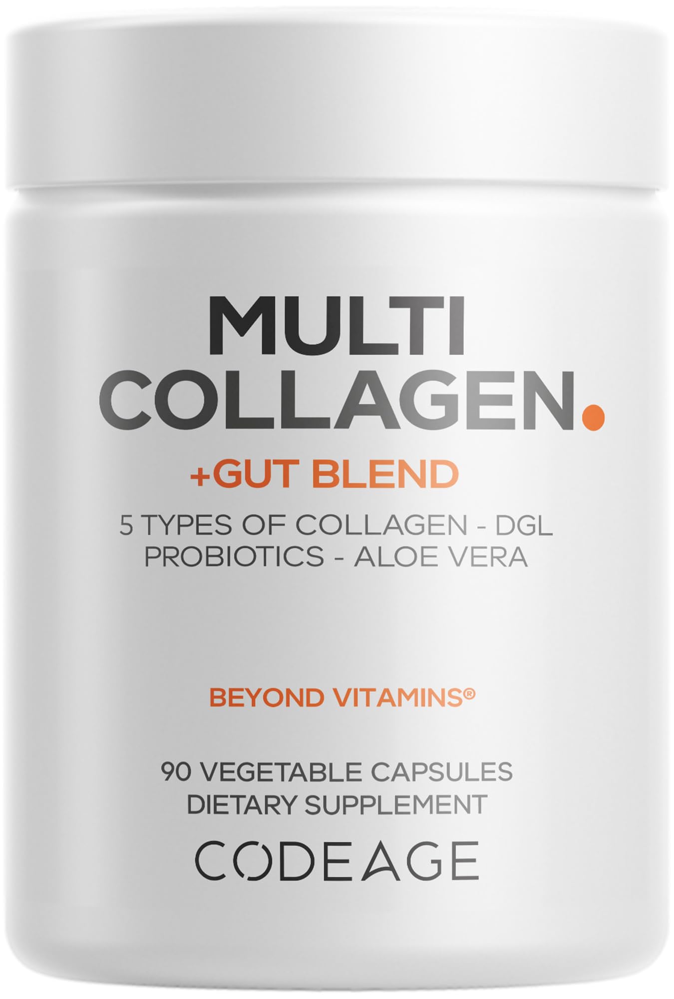 Codeage Multi Collagen + Gut Blend bottle front view