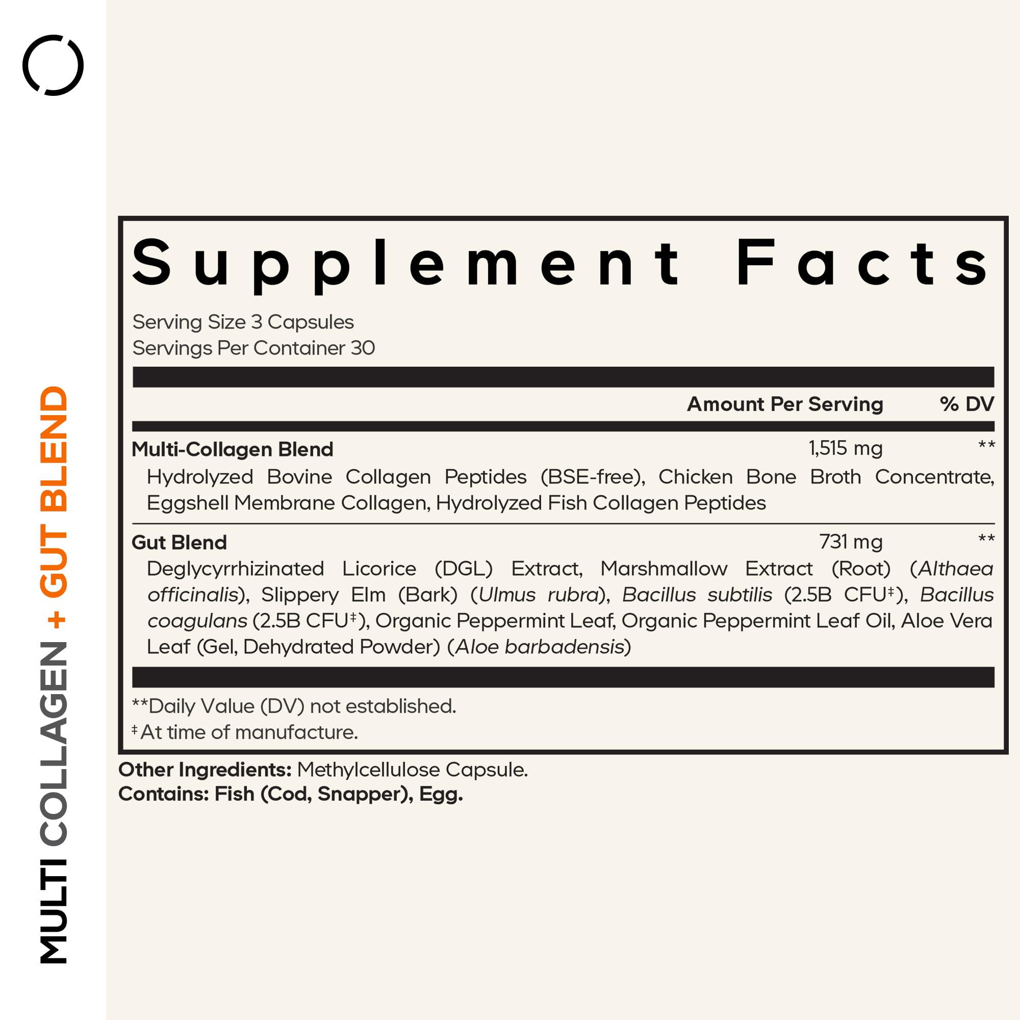 Capsules of Codeage Multi Collagen + Gut Blend