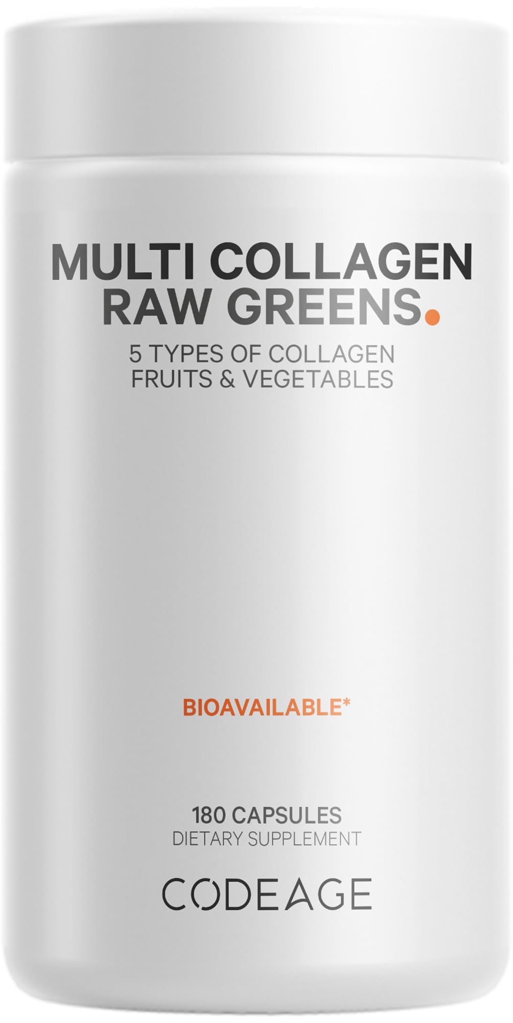 Codeage Multi Collagen Raw Greens bottle front view