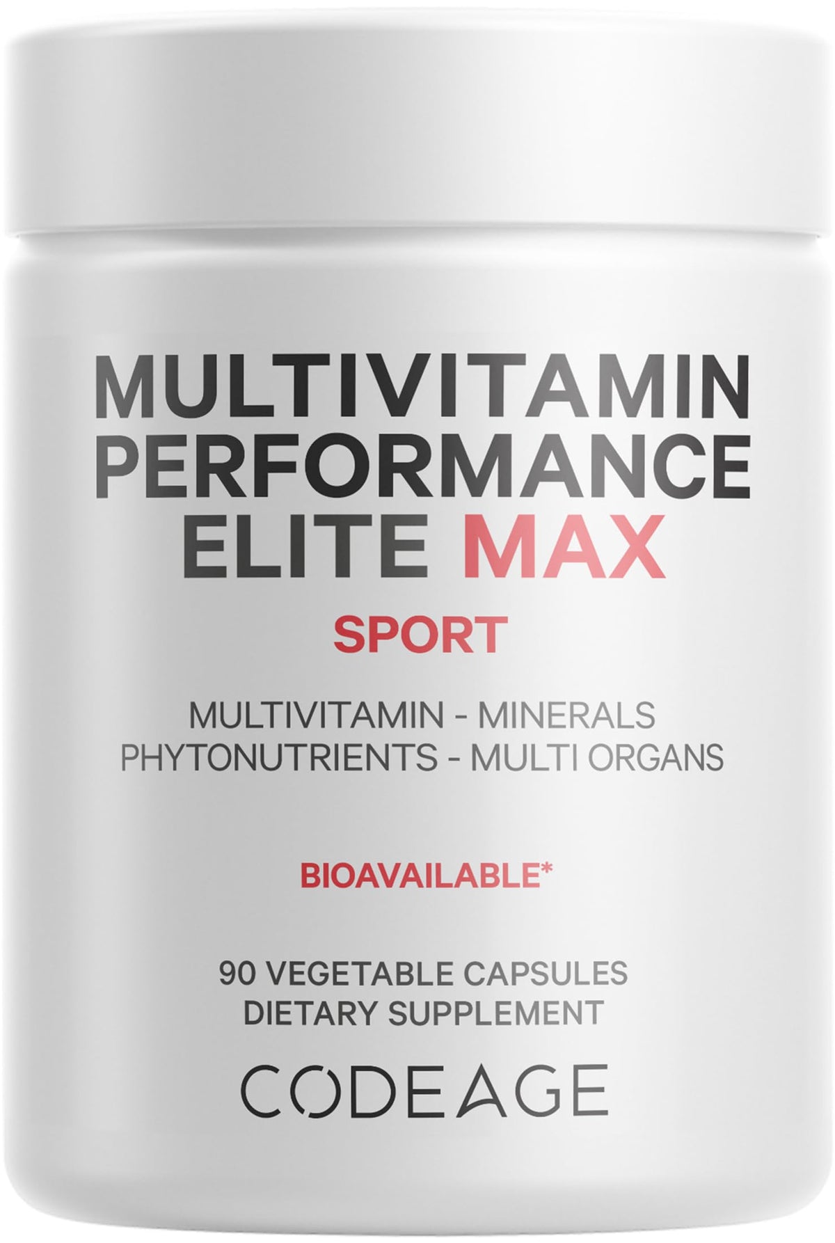 Codeage Multivitamin Performance Elite Max bottle – front view