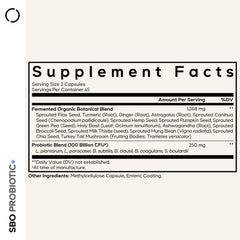 Label close-up showing Codeage SBO Probiotics 100B CFUs