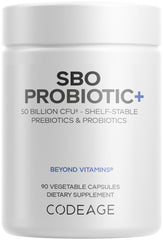 Codeage SBO Probiotics bottle label showing 50 Billion CFUs per serving